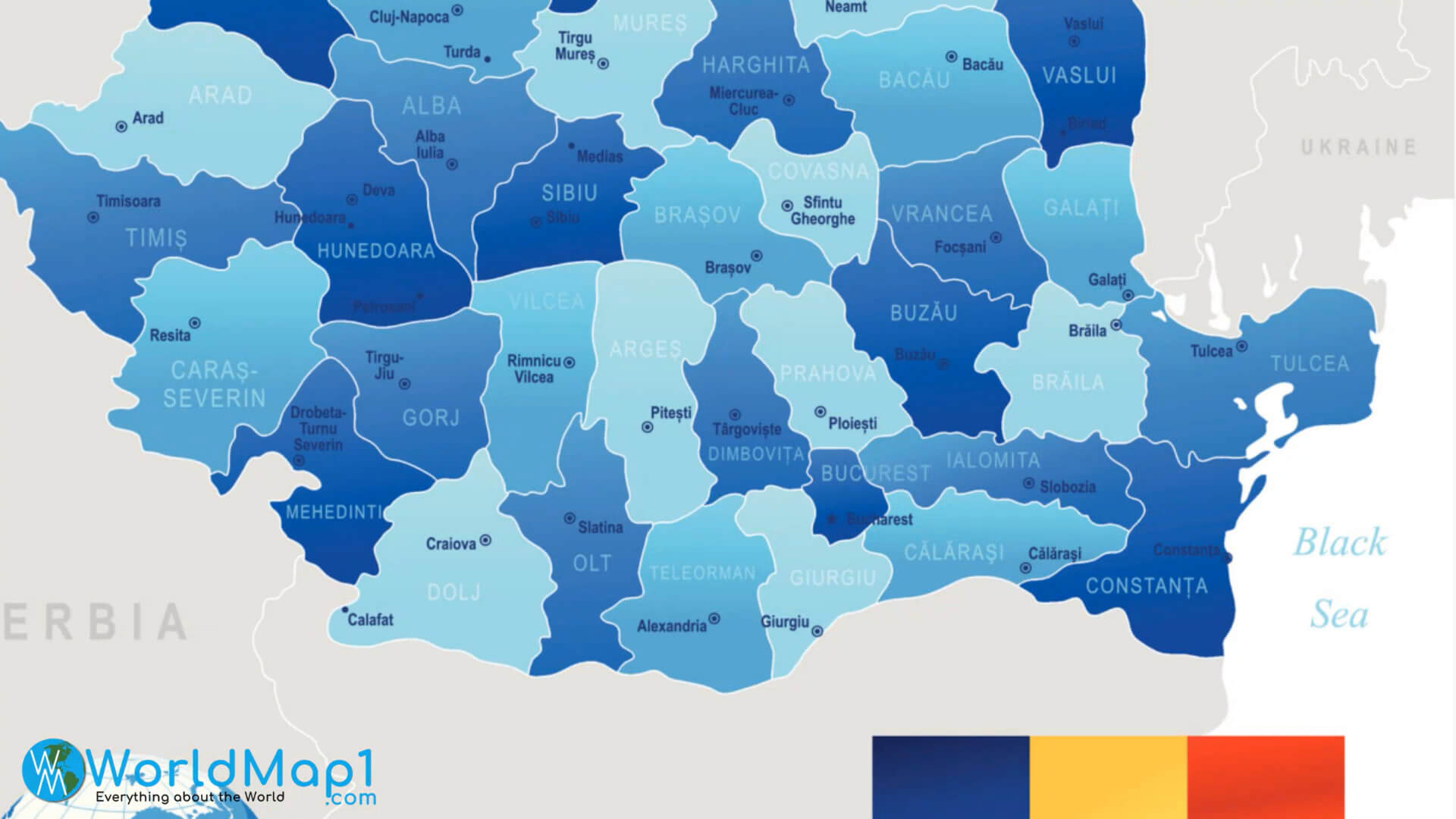 Romanya İlleri Haritası